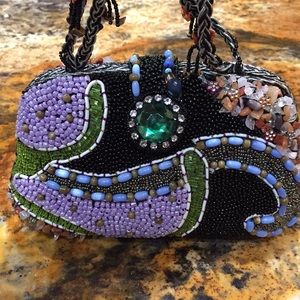 Lapis Beautiful wearable art beaded evening bag